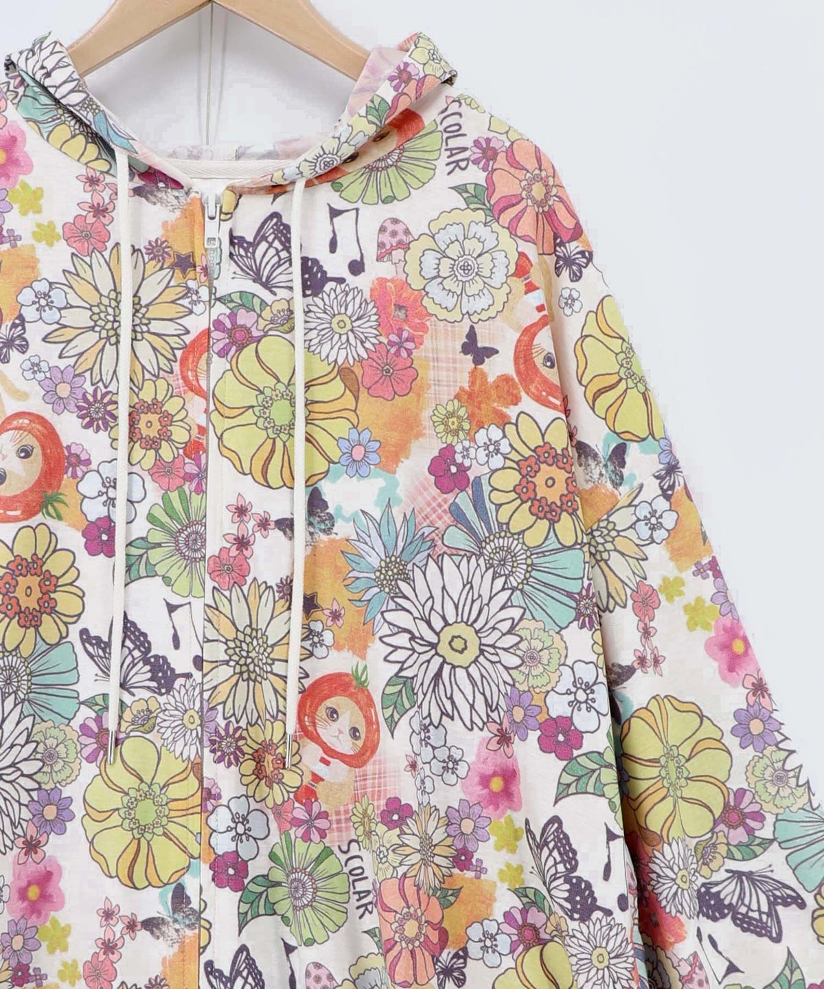 トマトにゃんこ×花柄 接触冷感パーカー-19