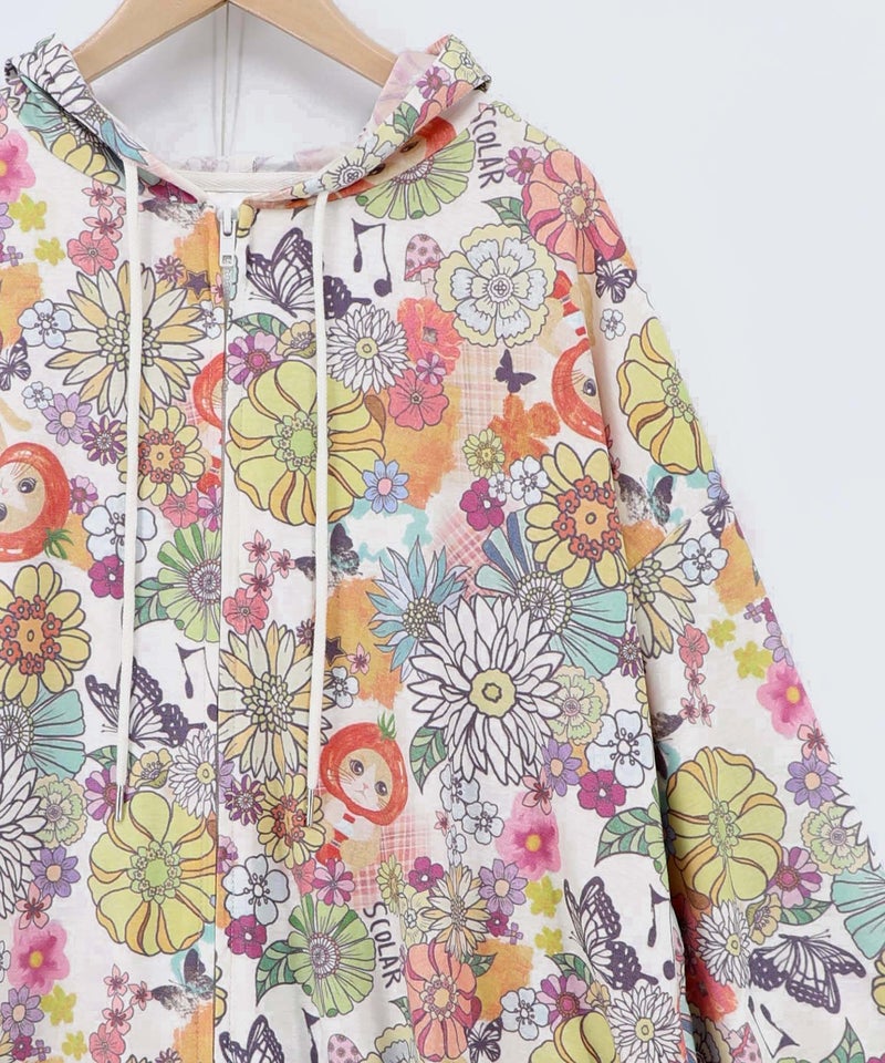 トマトにゃんこ×花柄 接触冷感パーカー-19