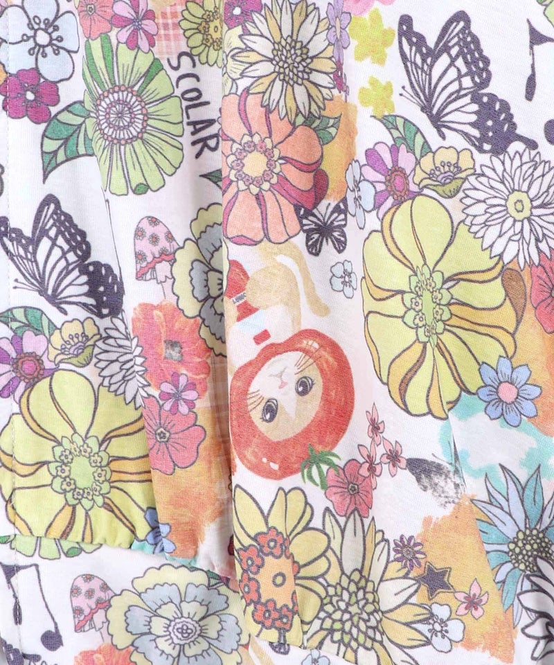 トマトにゃんこ×花柄 接触冷感パーカー-21