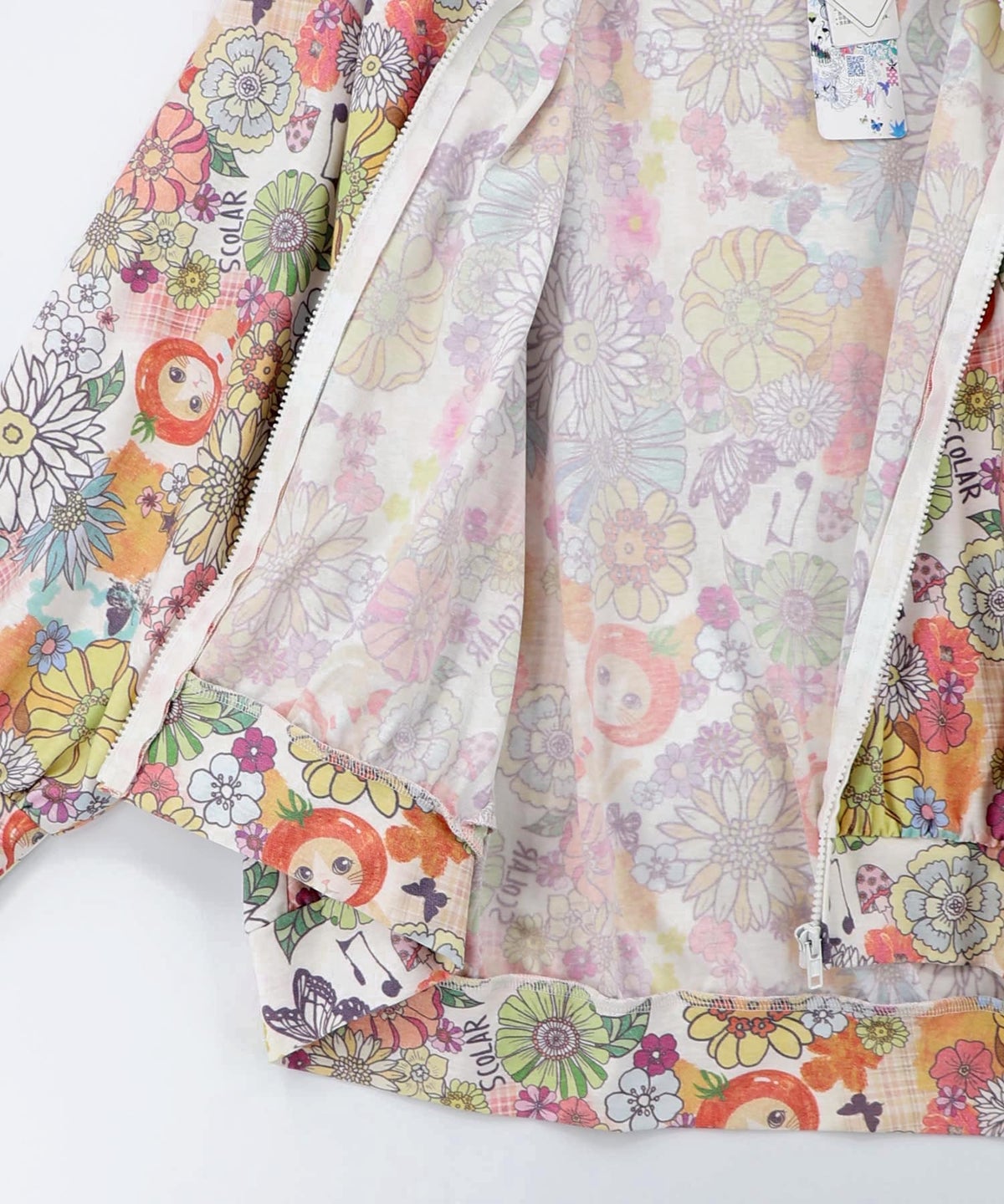 トマトにゃんこ×花柄 接触冷感パーカー-22