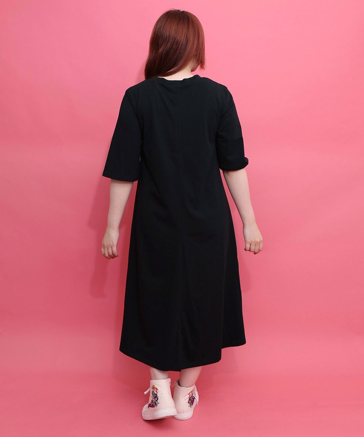 花ネコプリント 接触冷感ワンピース-4