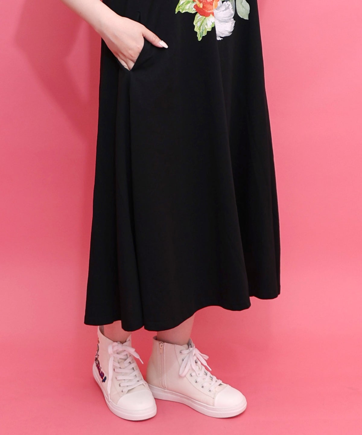 花ネコプリント 接触冷感ワンピース-7