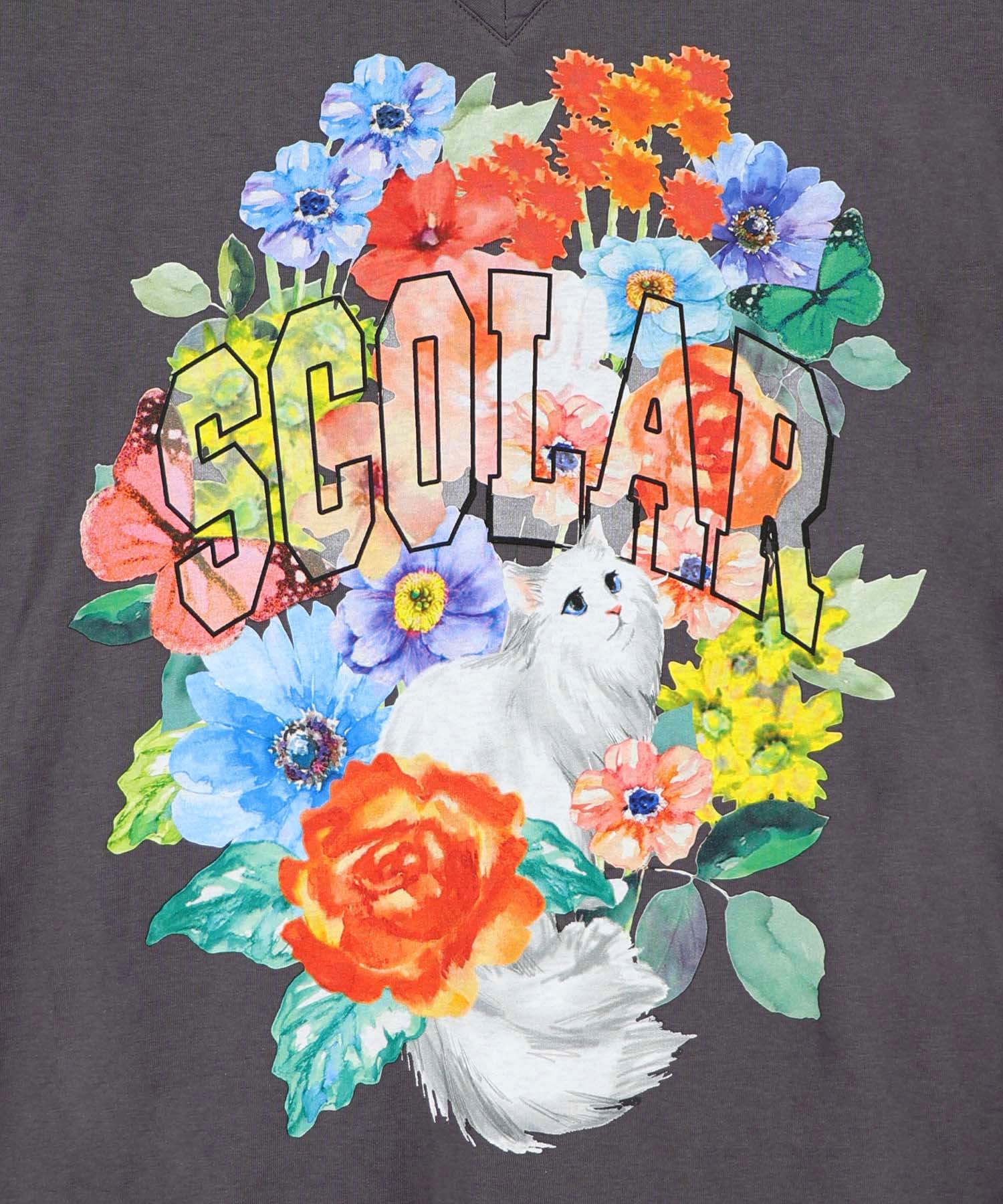 162611：花ネコプリント 接触冷感ワンピースの通販-ScoLar