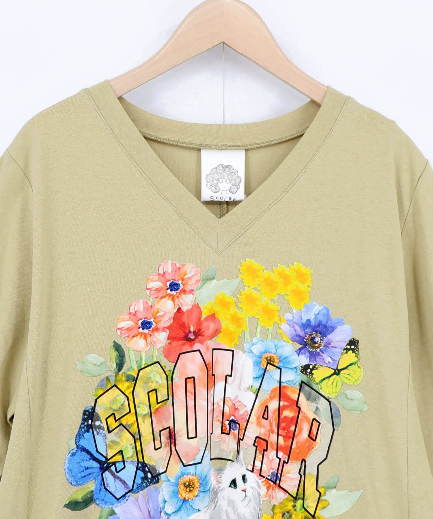 162611：花ネコプリント 接触冷感ワンピースの通販-ScoLar