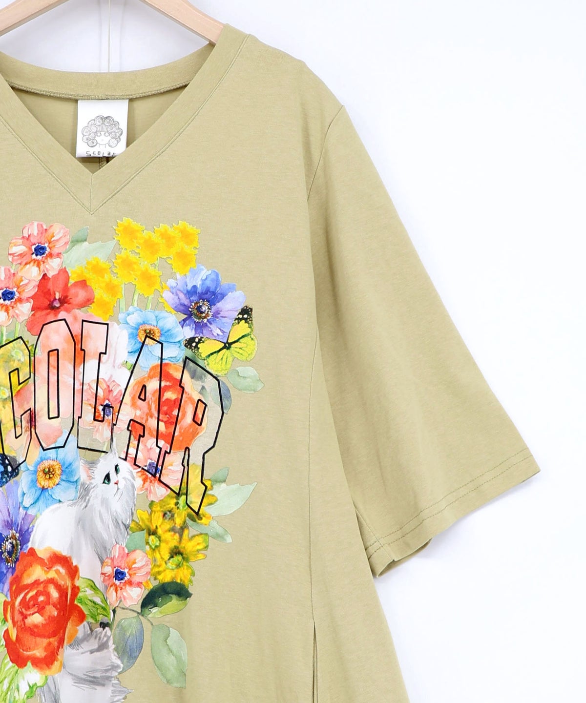 花ネコプリント 接触冷感ワンピース-15