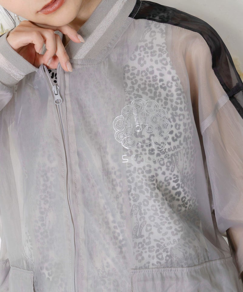 オーガンジー×ナイロン 異素材シアーブルゾン-7