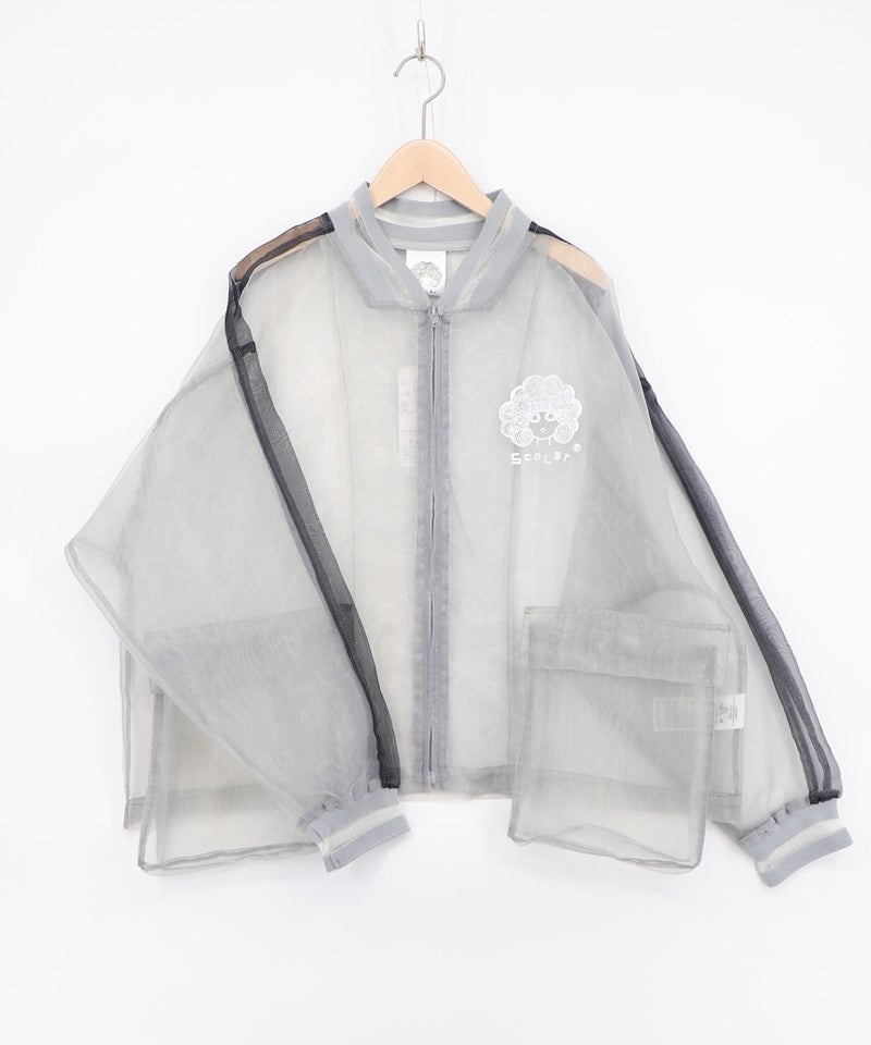 オーガンジー×ナイロン 異素材シアーブルゾン-10