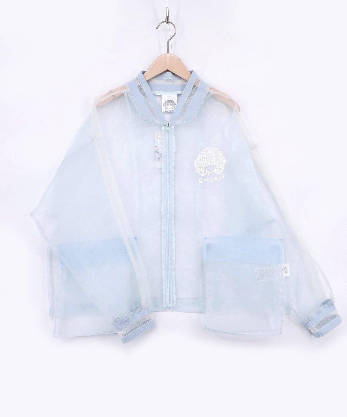 オーガンジー×ナイロン 異素材シアーブルゾン-14