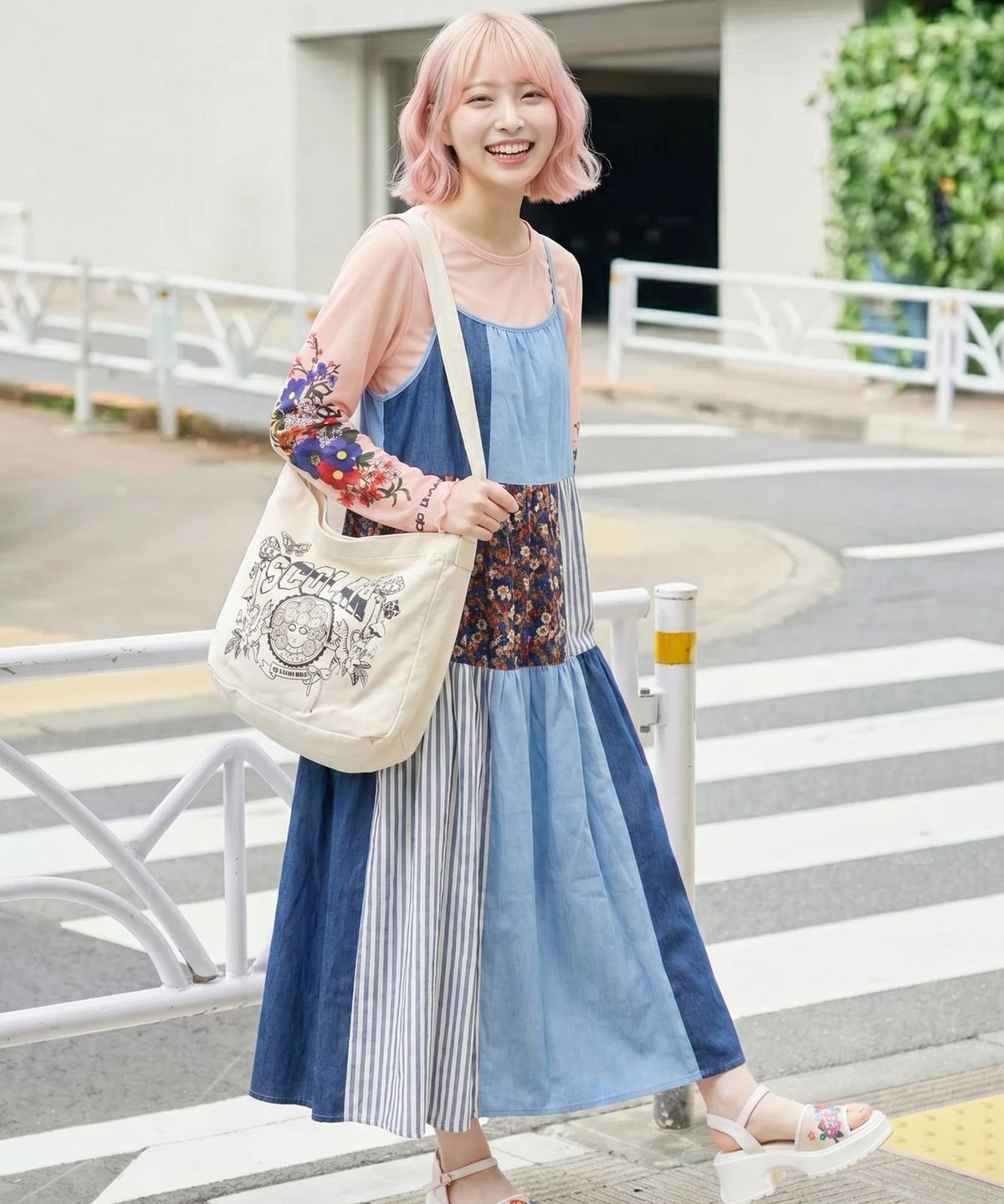 花ネコプリント袖チュールインナー-5