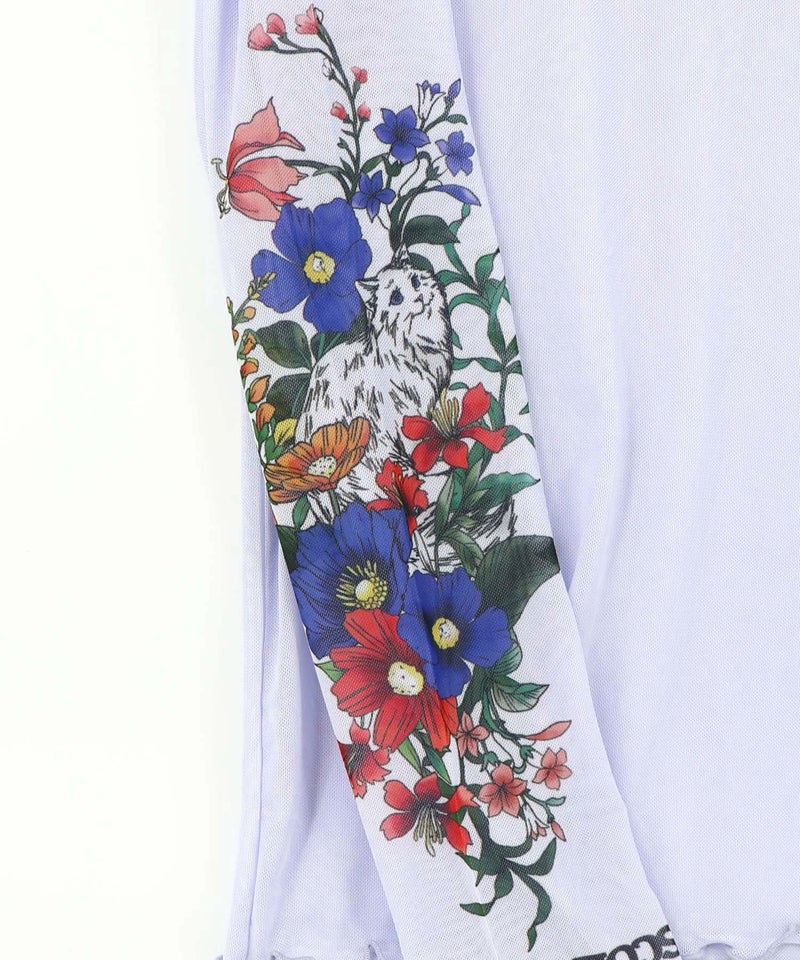 花ネコプリント袖チュールインナー-7