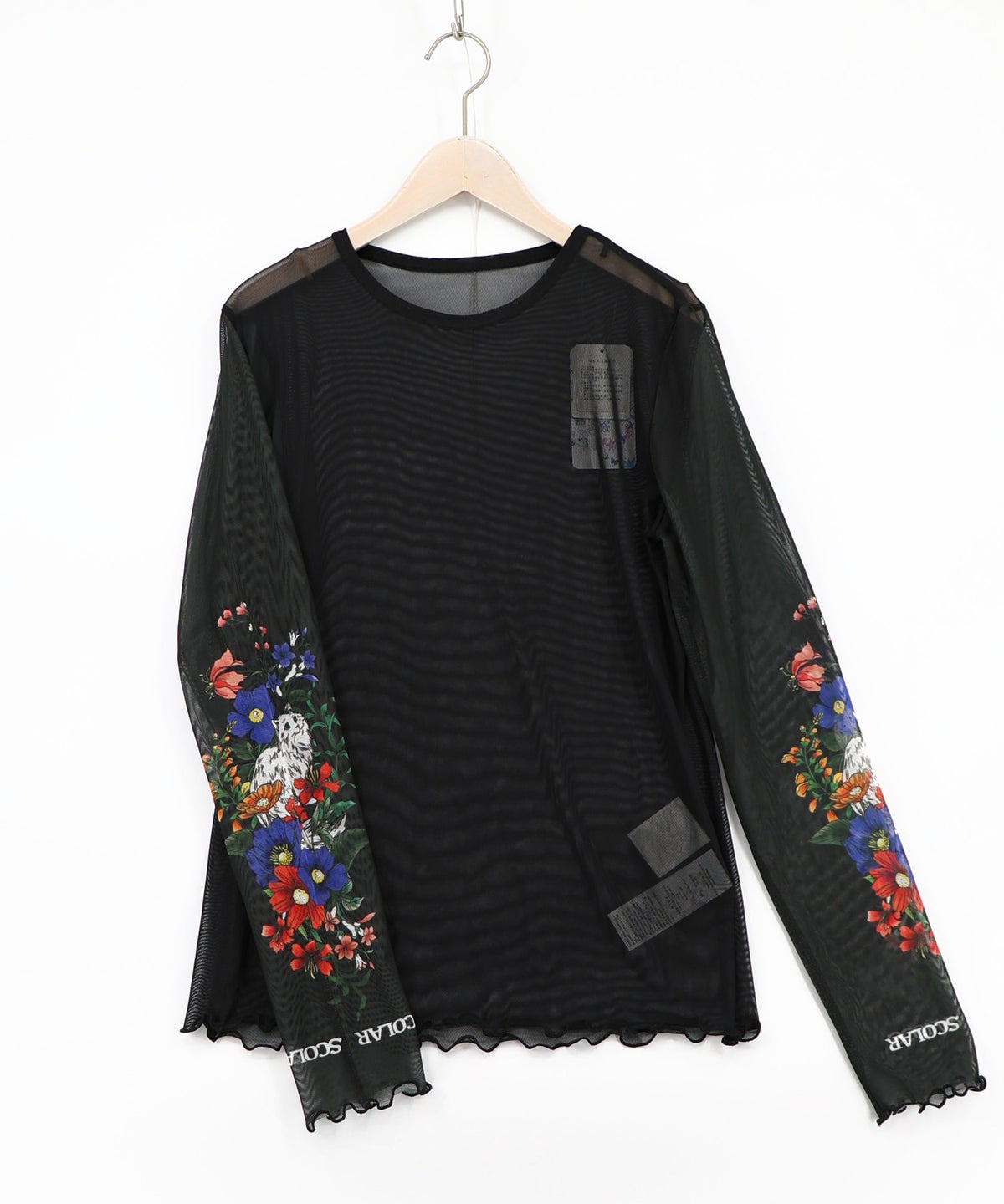 花ネコプリント袖チュールインナー-8