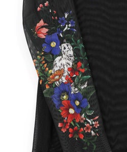 花ネコプリント袖チュールインナー-9