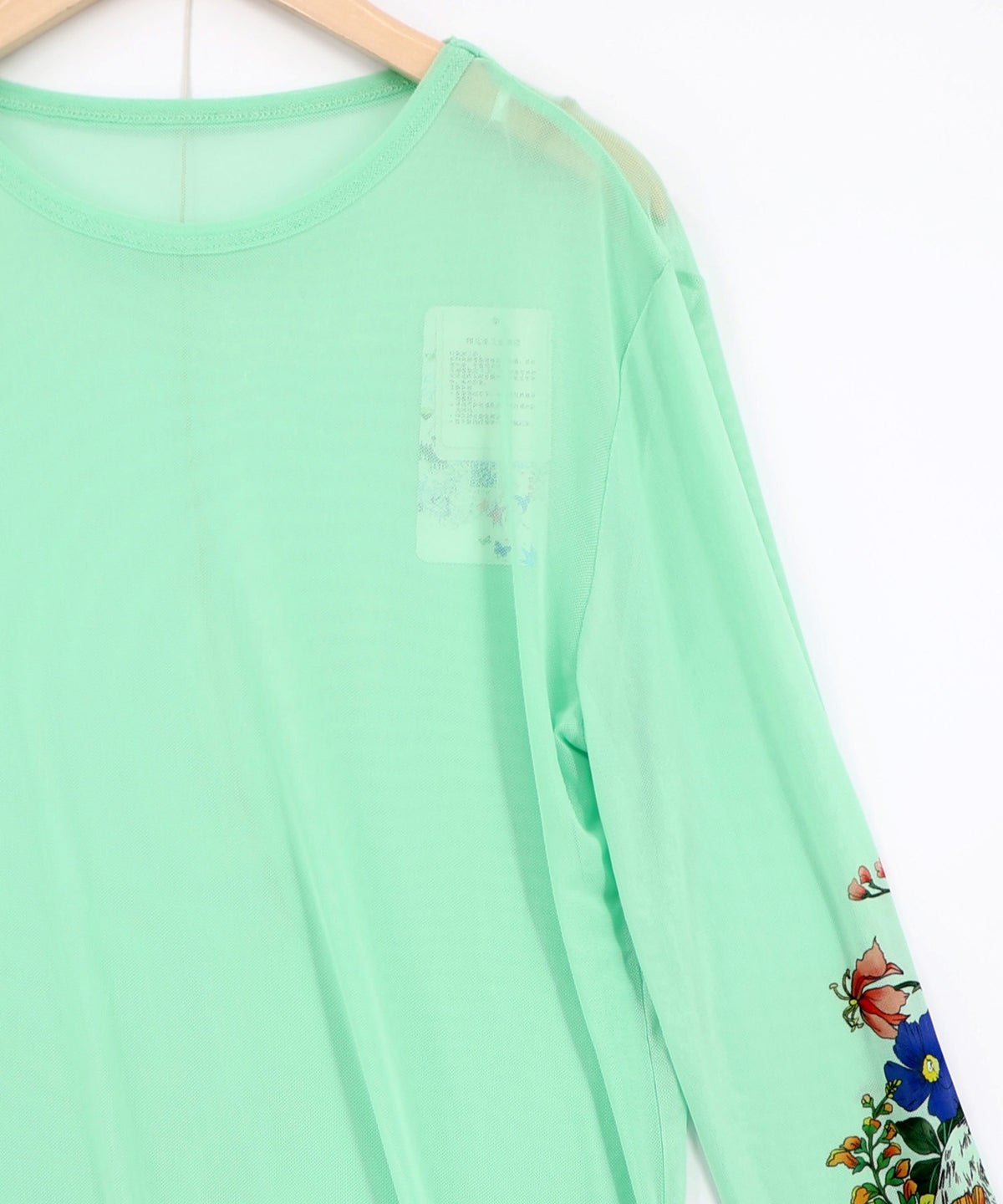 花ネコプリント袖チュールインナー-15