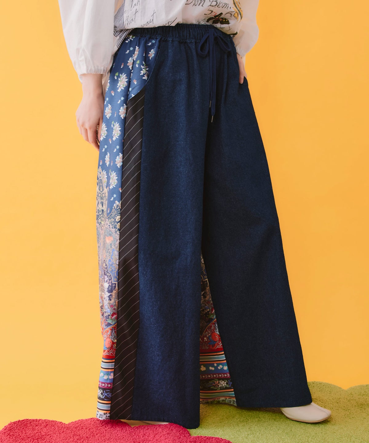 デニム×ストライプ×総柄パンツ-2