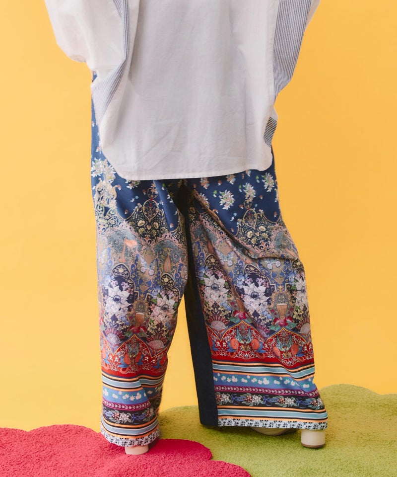 デニム×ストライプ×総柄パンツ-8