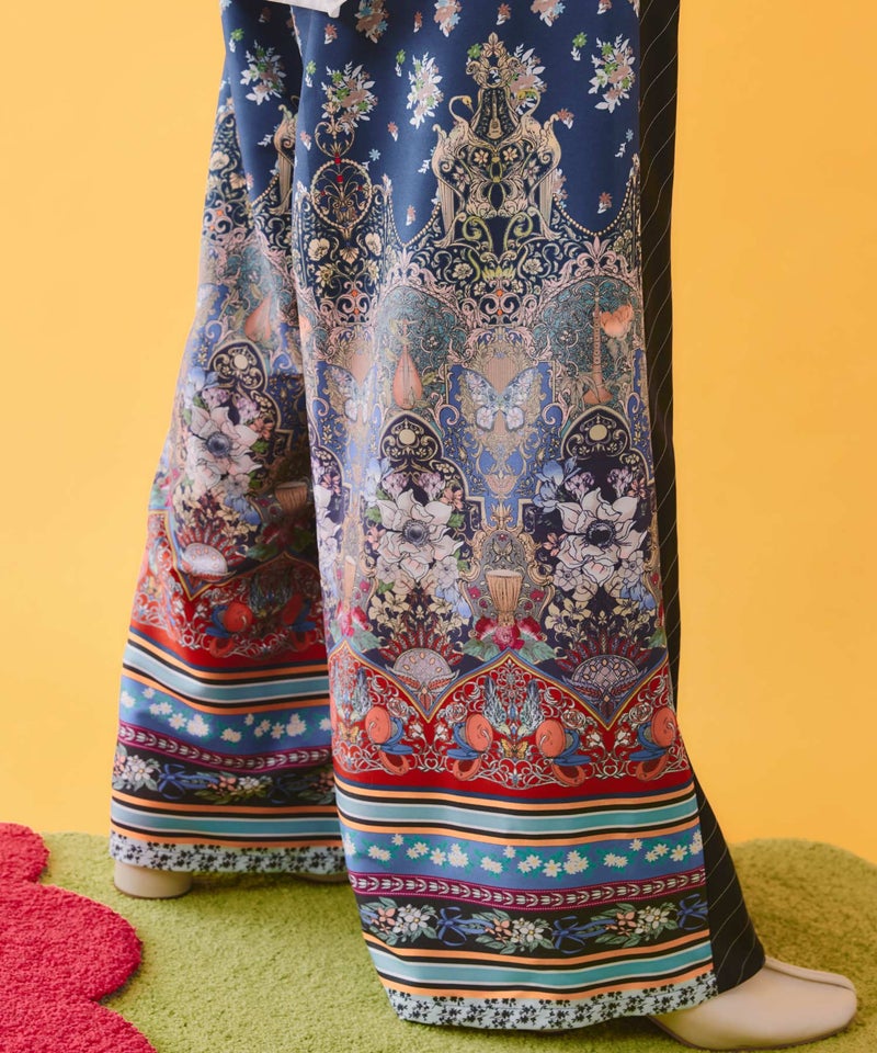 デニム×ストライプ×総柄パンツ-9