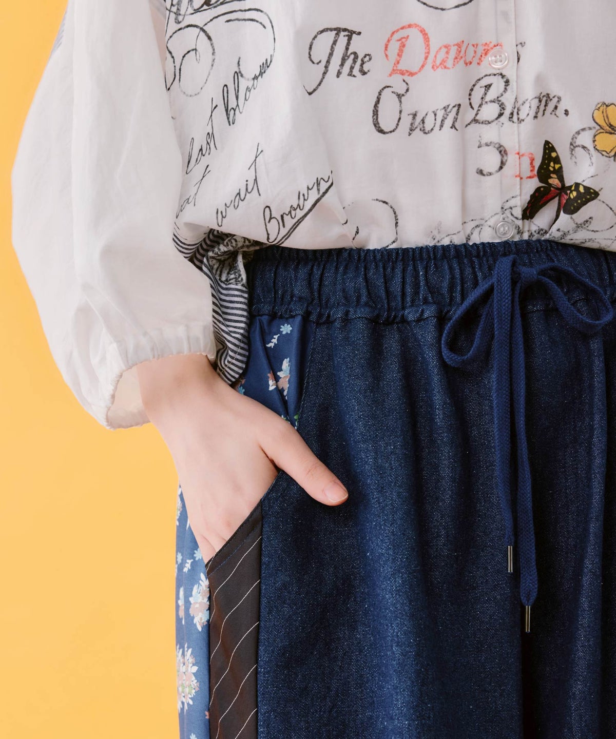 デニム×ストライプ×総柄パンツ-10