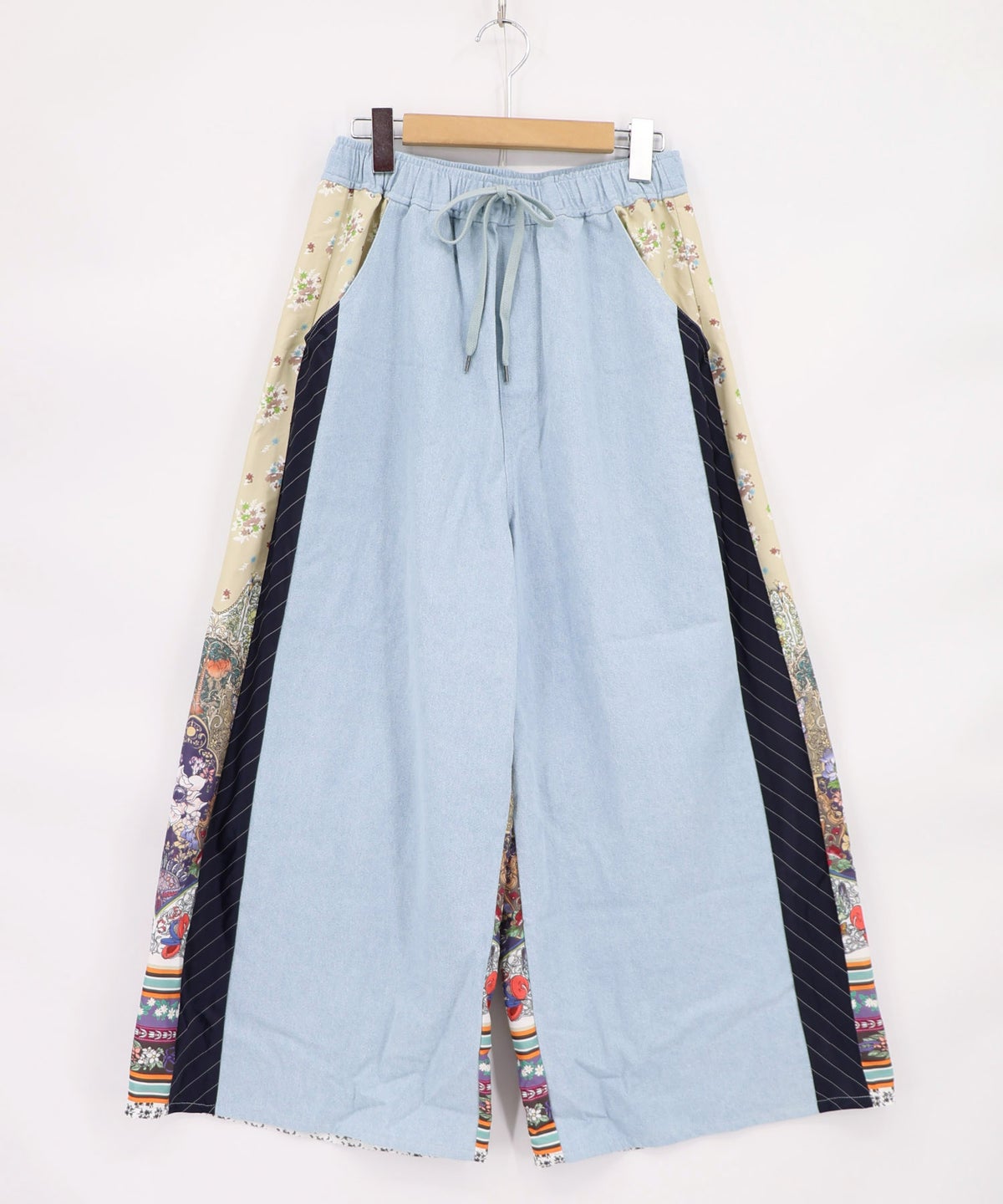 デニム×ストライプ×総柄パンツ-11