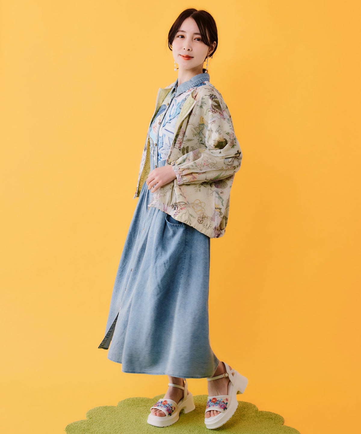 星座柄チュール×刺繍 コットンリバーシブルブルゾン-4