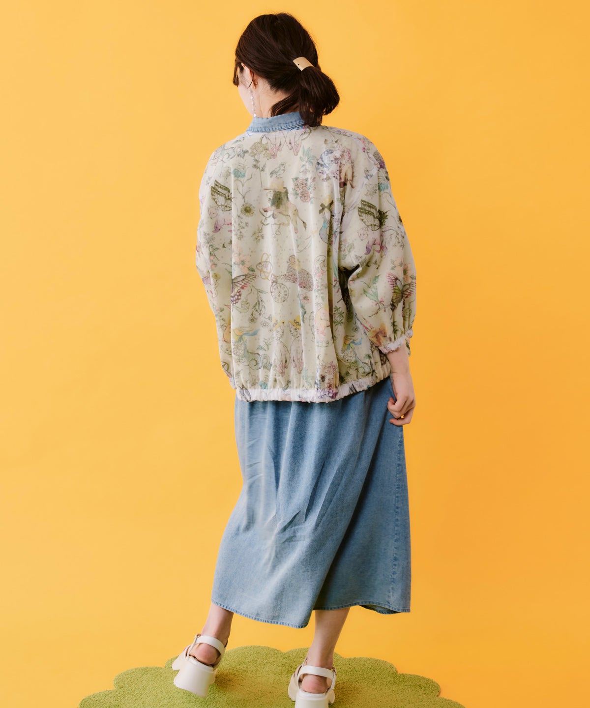 星座柄チュール×刺繍 コットンリバーシブルブルゾン-5