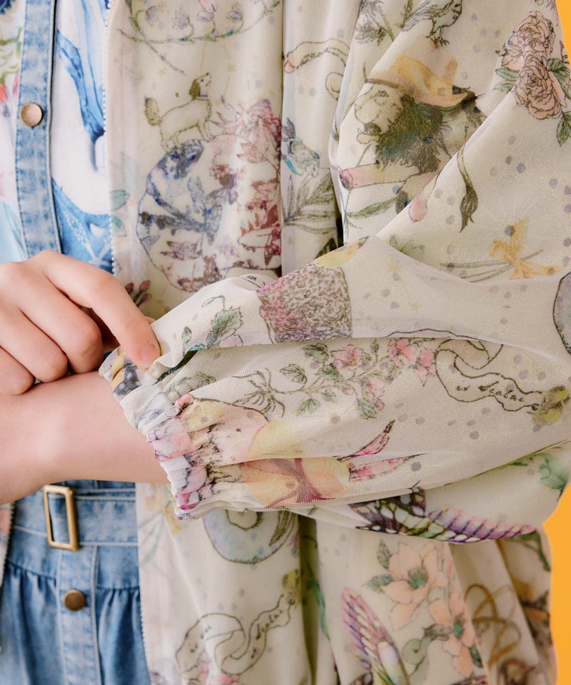 星座柄チュール×刺繍 コットンリバーシブルブルゾン-9