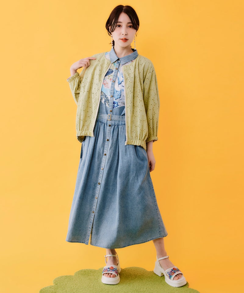 星座柄チュール×刺繍 コットンリバーシブルブルゾン-10