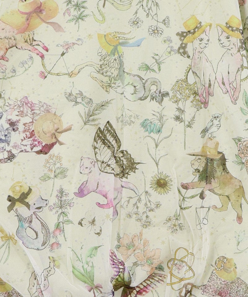 星座柄チュール×刺繍 コットンリバーシブルブルゾン-15