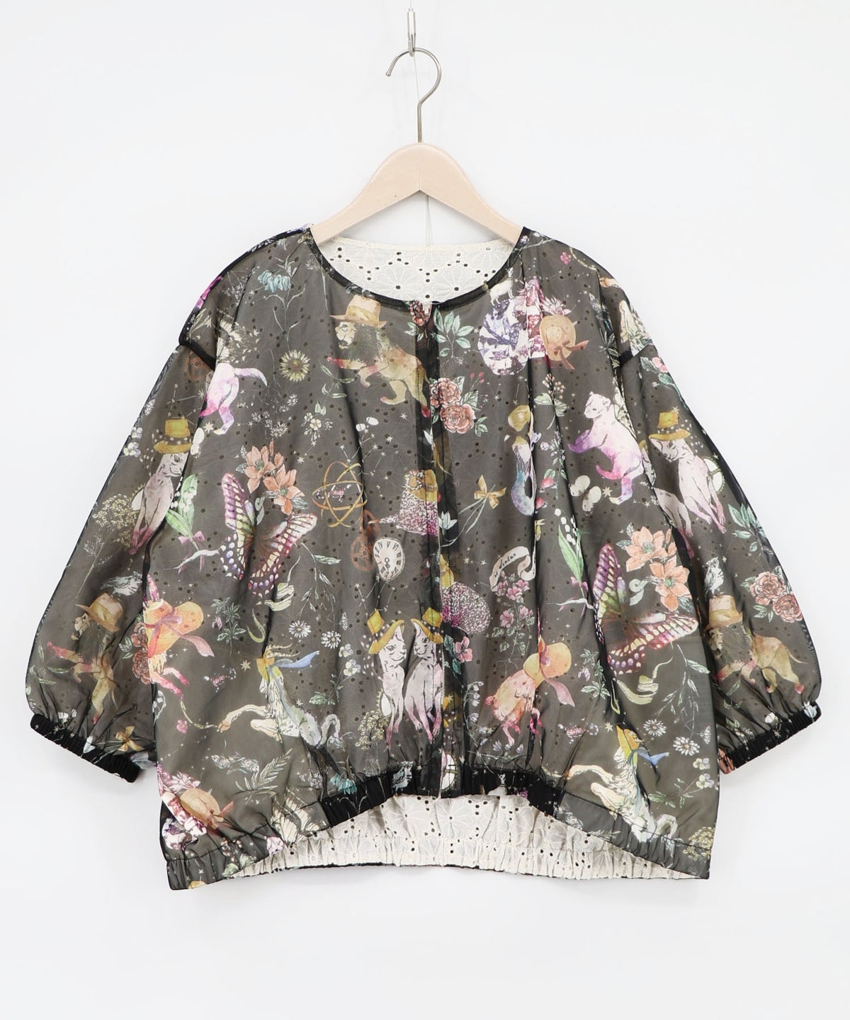 星座柄チュール×刺繍 コットンリバーシブルブルゾン-16