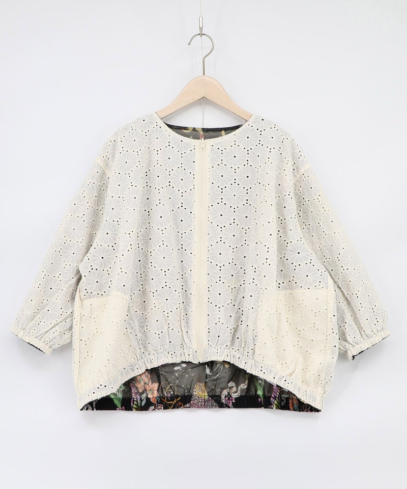 星座柄チュール×刺繍 コットンリバーシブルブルゾン-17