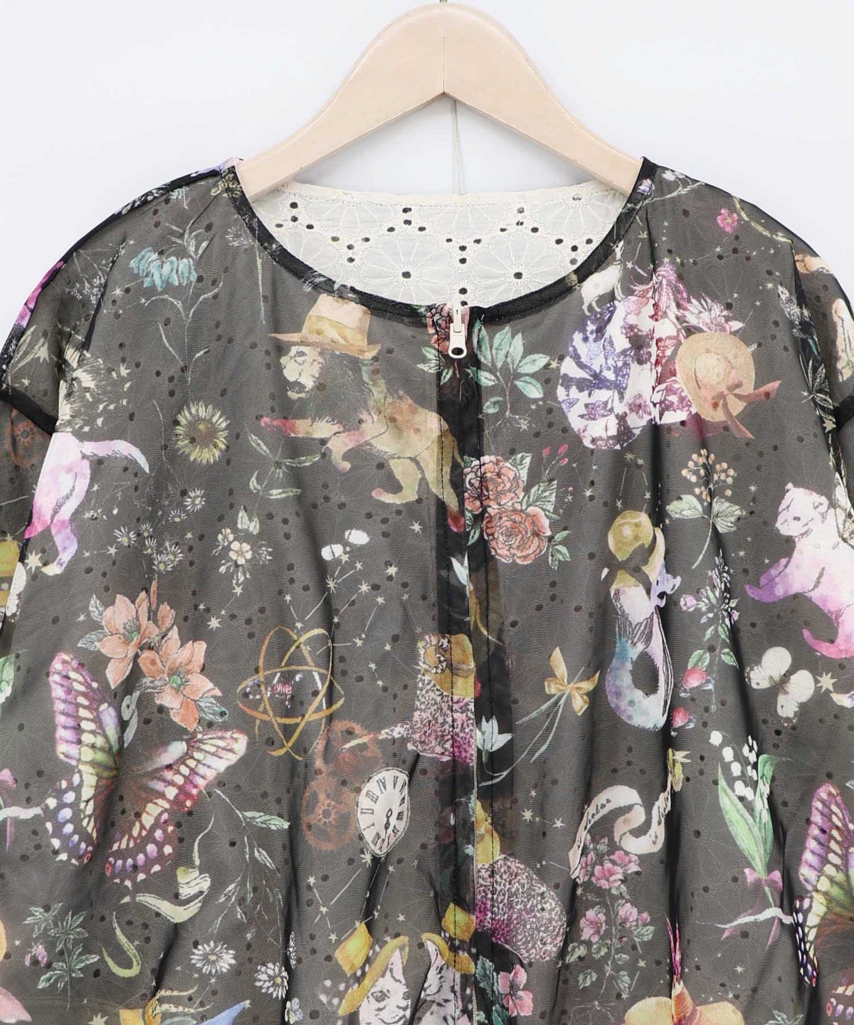 星座柄チュール×刺繍 コットンリバーシブルブルゾン-19