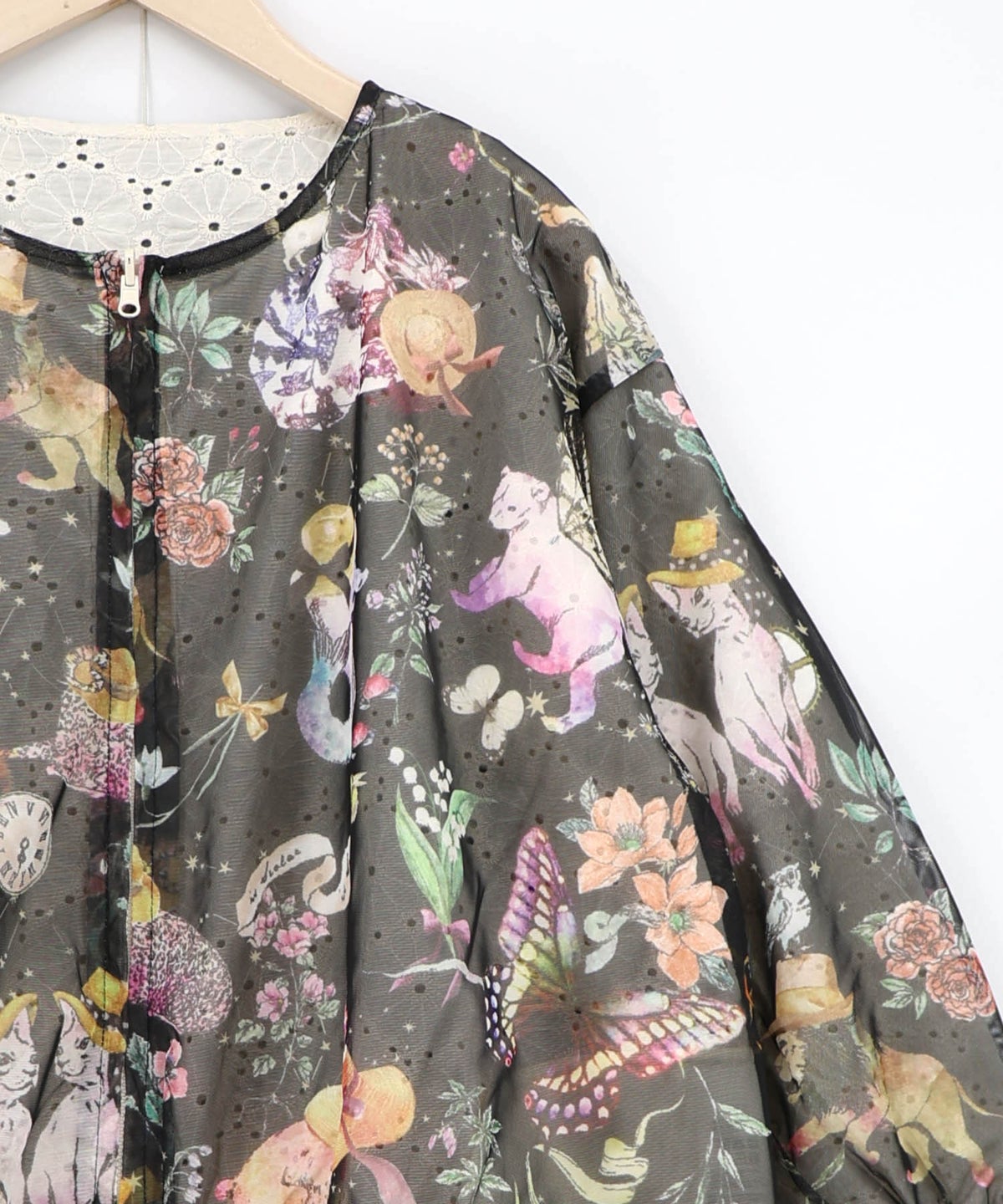 星座柄チュール×刺繍 コットンリバーシブルブルゾン-20