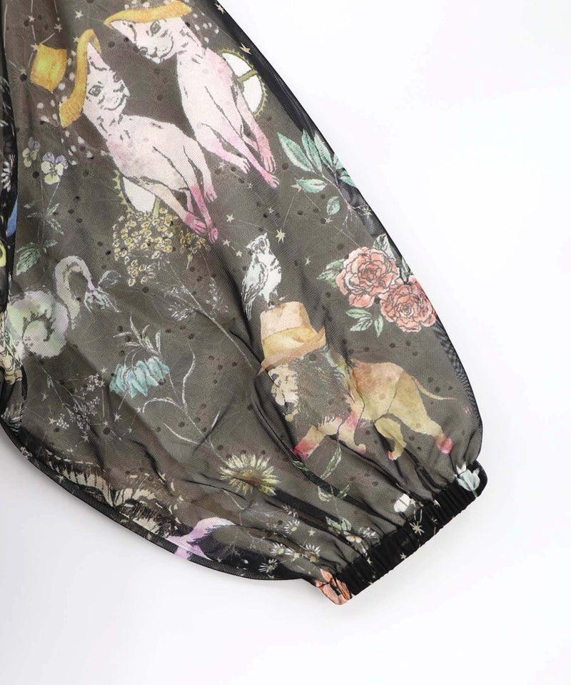 星座柄チュール×刺繍 コットンリバーシブルブルゾン-22