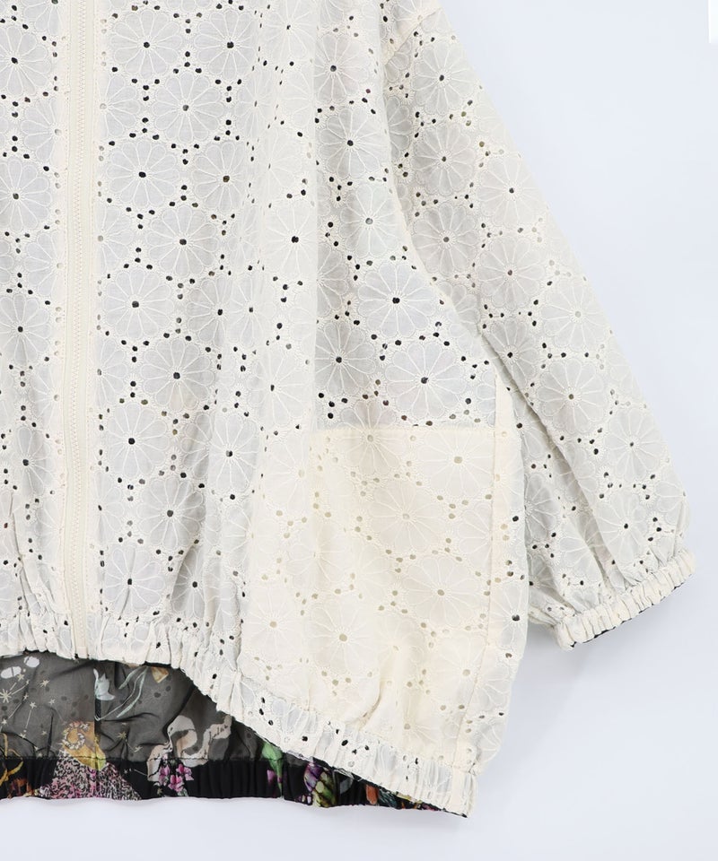星座柄チュール×刺繍 コットンリバーシブルブルゾン-25