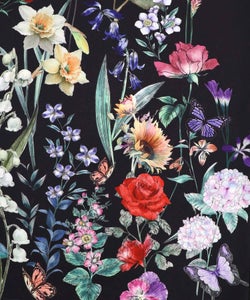 花柄シフォン×花柄生地 3D風パンツ-11