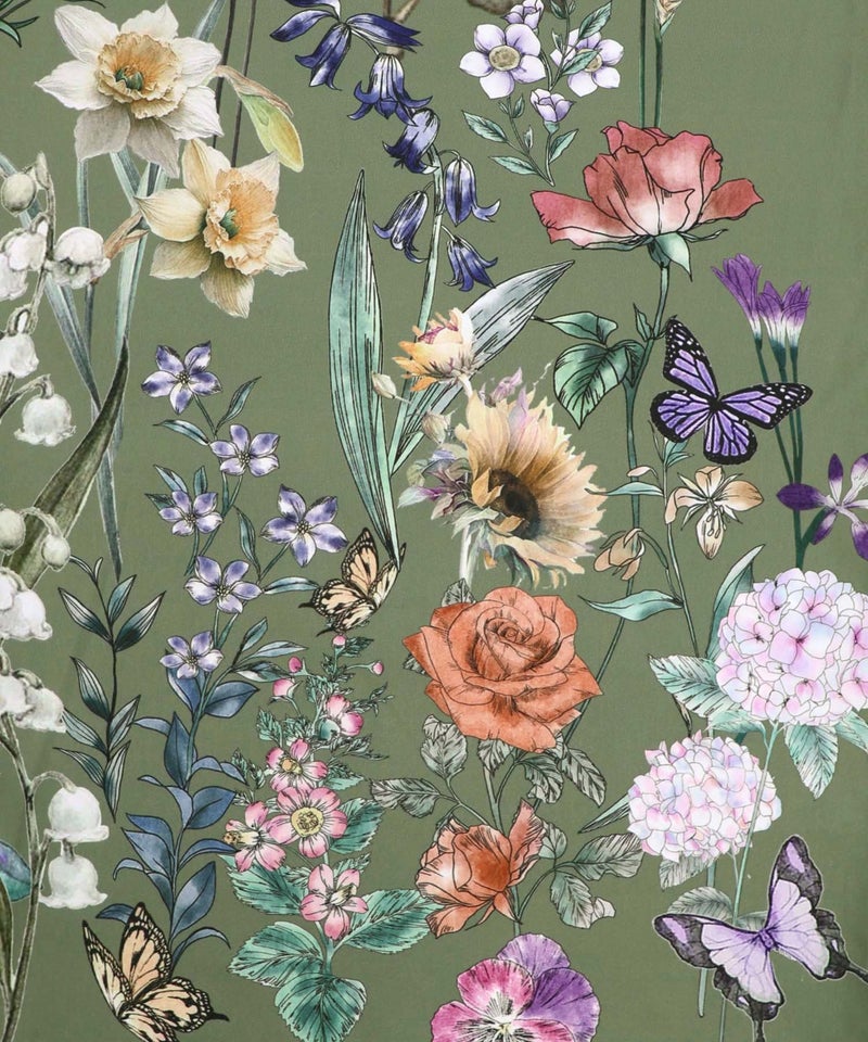 花柄シフォン×花柄生地 3D風パンツ-13