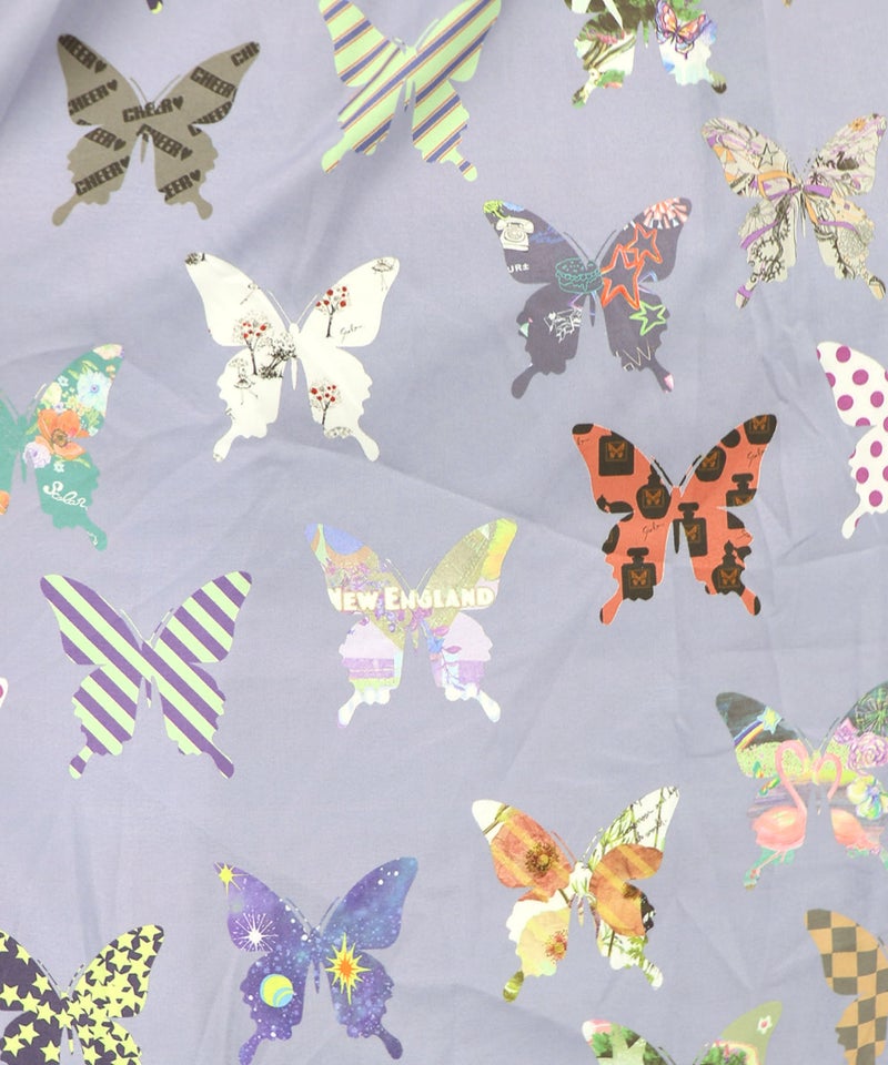 天竺×蝶柄布帛ワンピース-12