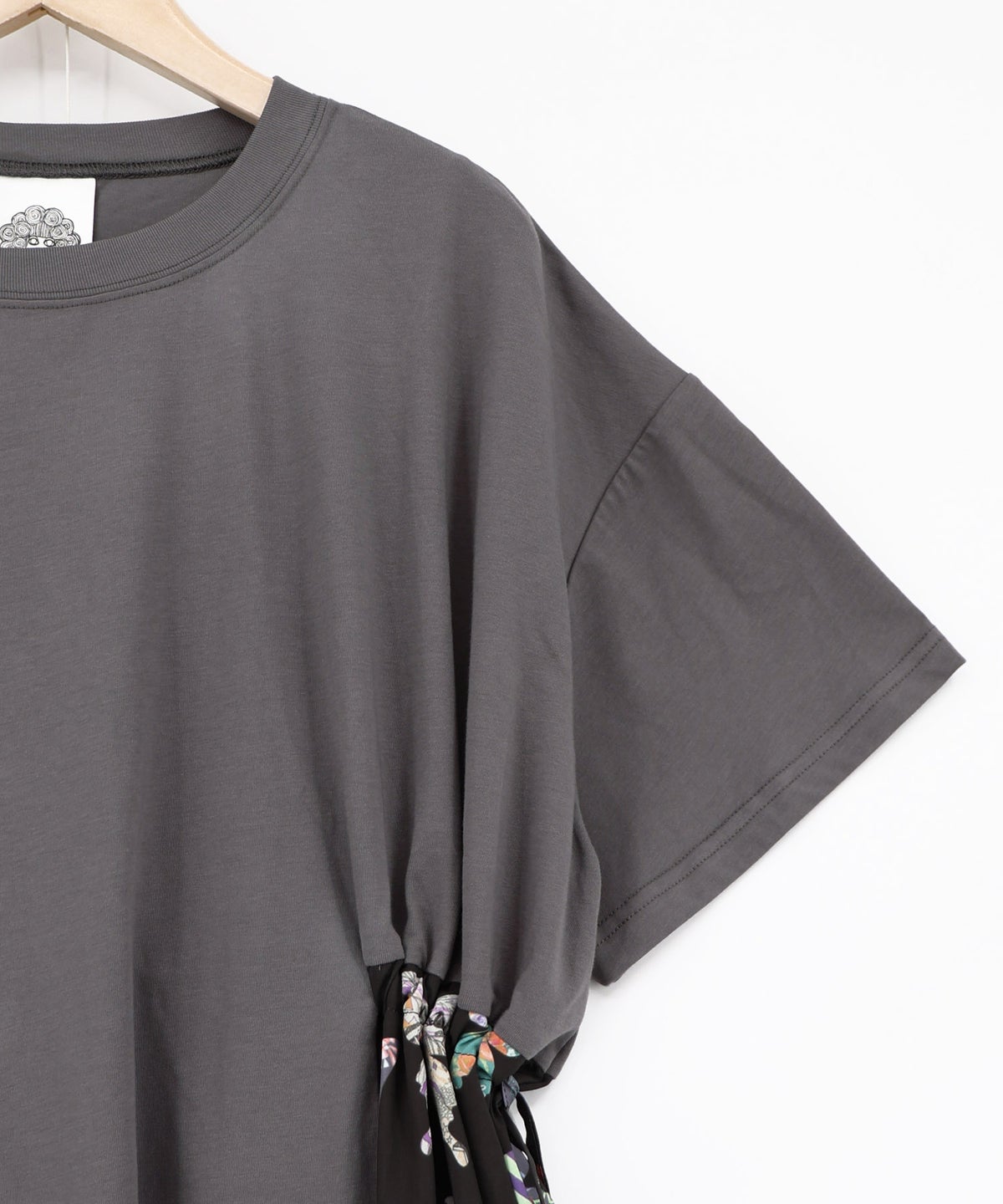 天竺×蝶柄布帛ワンピース-14