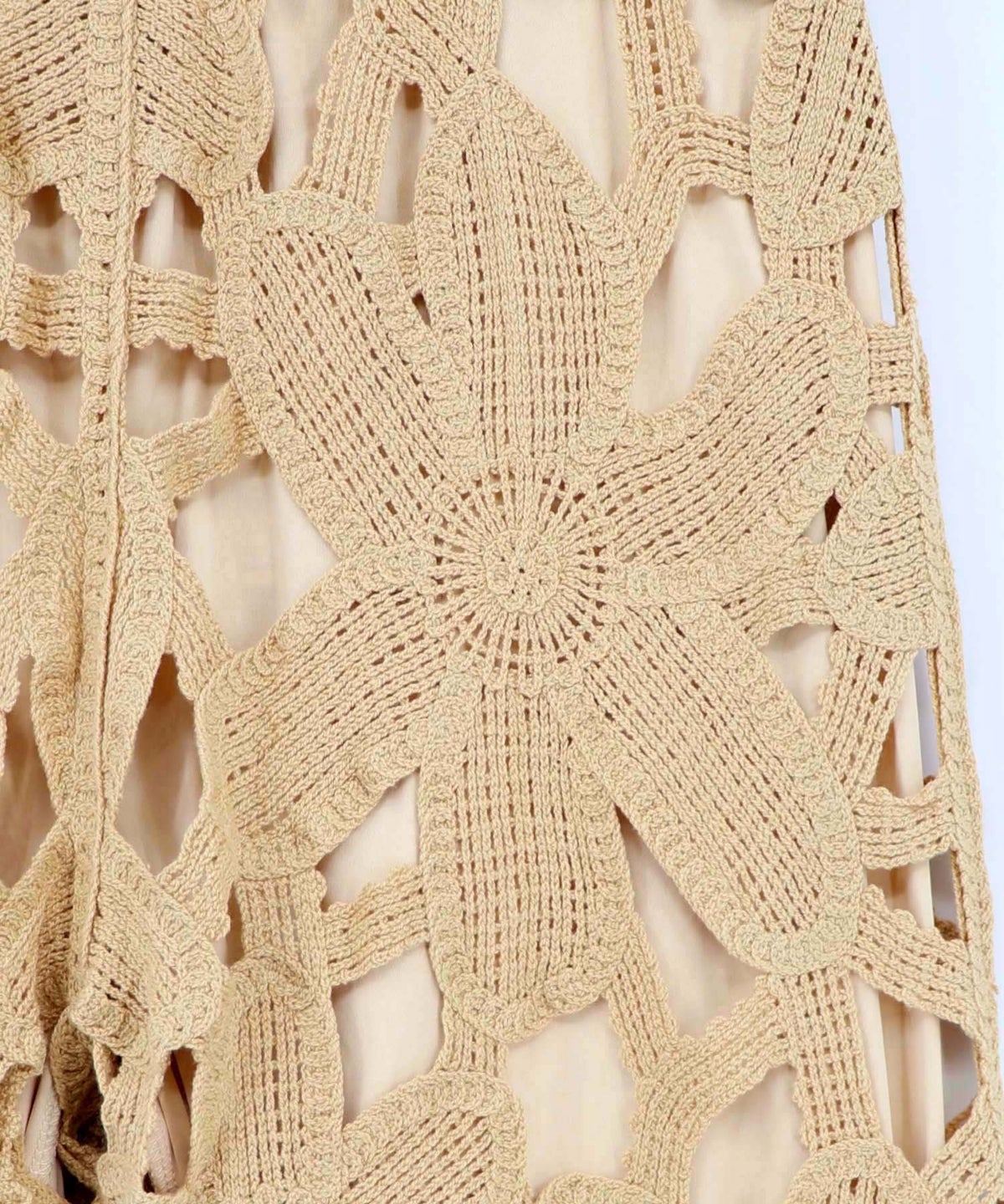 かぎ針風 大花レース編みパンツ-11