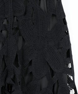 かぎ針風 大花レース編みパンツ-13