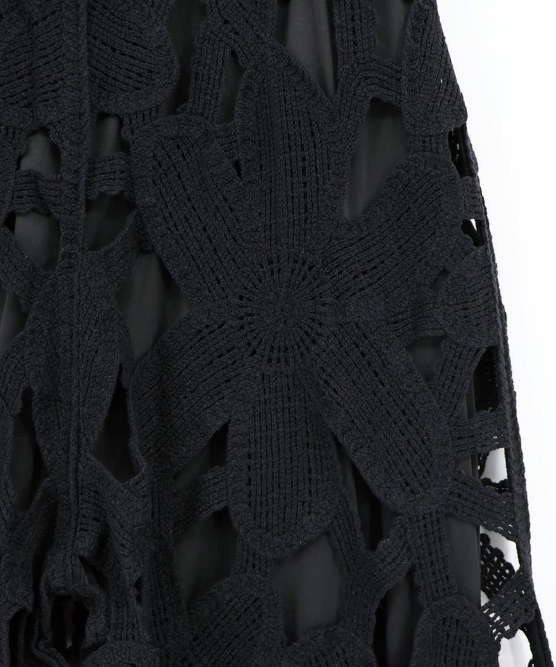 かぎ針風 大花レース編みパンツ-13