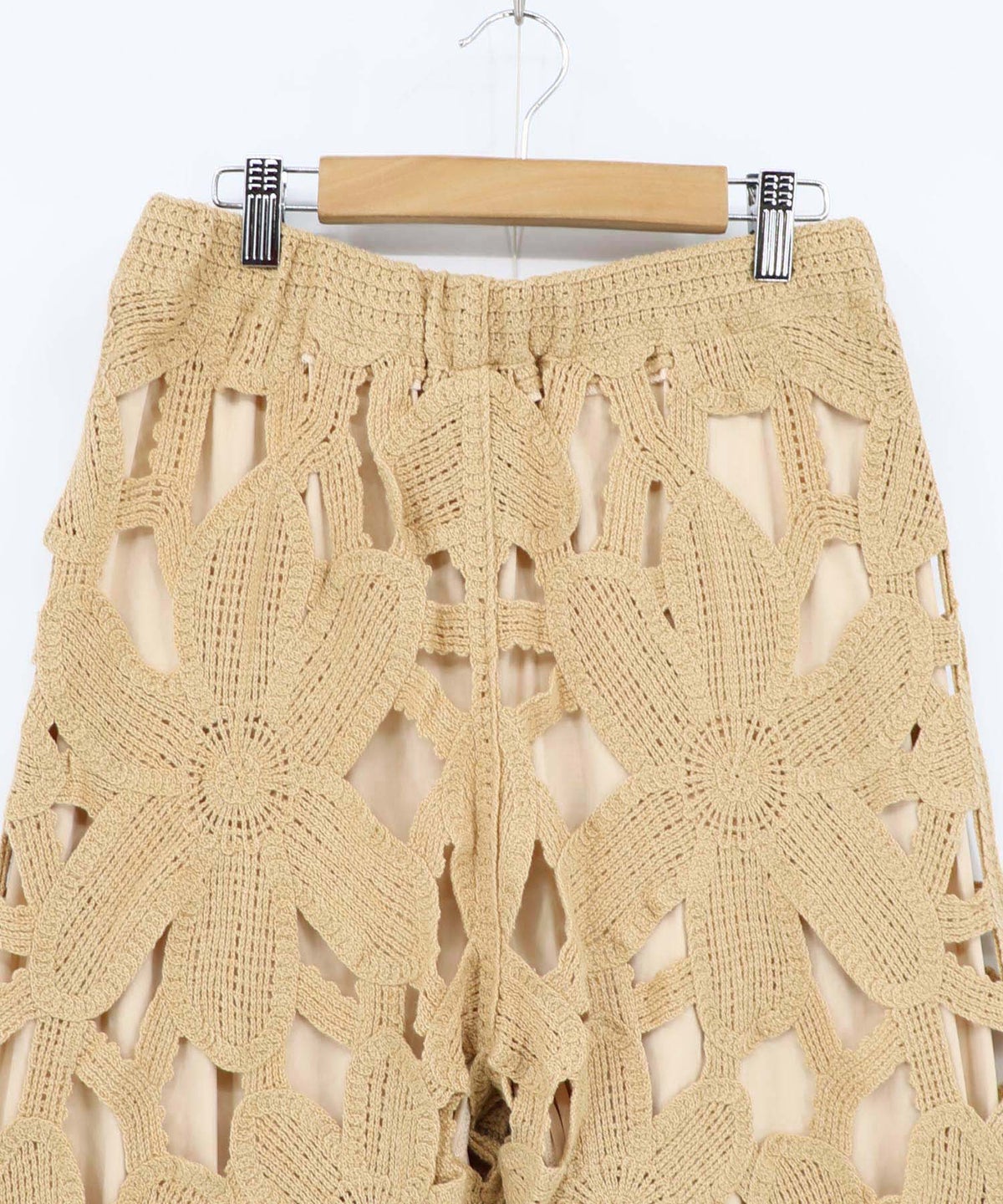 かぎ針風 大花レース編みパンツ-14