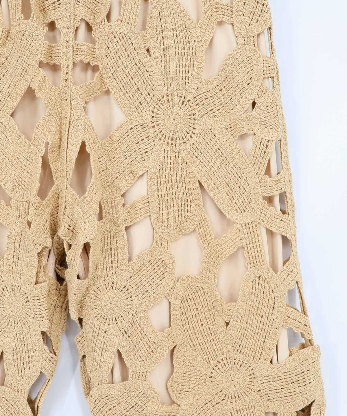 かぎ針風 大花レース編みパンツ-15