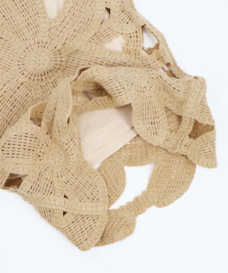 かぎ針風 大花レース編みパンツ-17