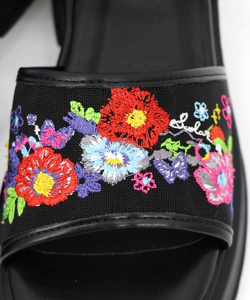 花柄刺繍サンダル-16