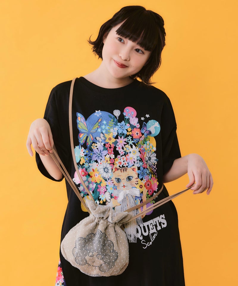 スカラーちゃんドット柄巾着ミニショルダーバッグ-1