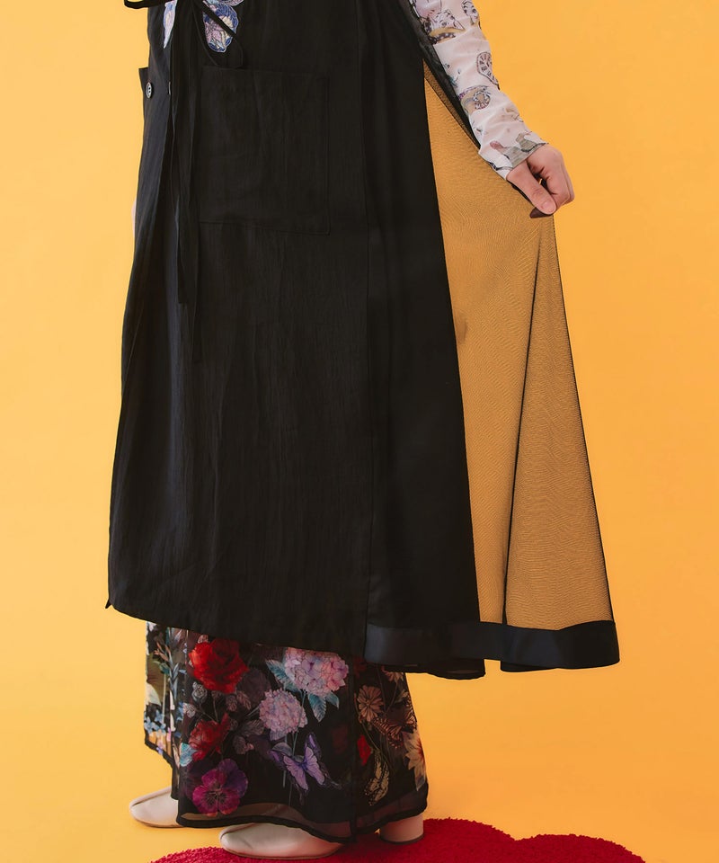 ワンポイント蝶刺繍ロング丈ジレ-8