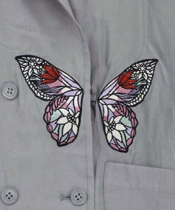 ワンポイント蝶刺繍ロング丈ジレ-14