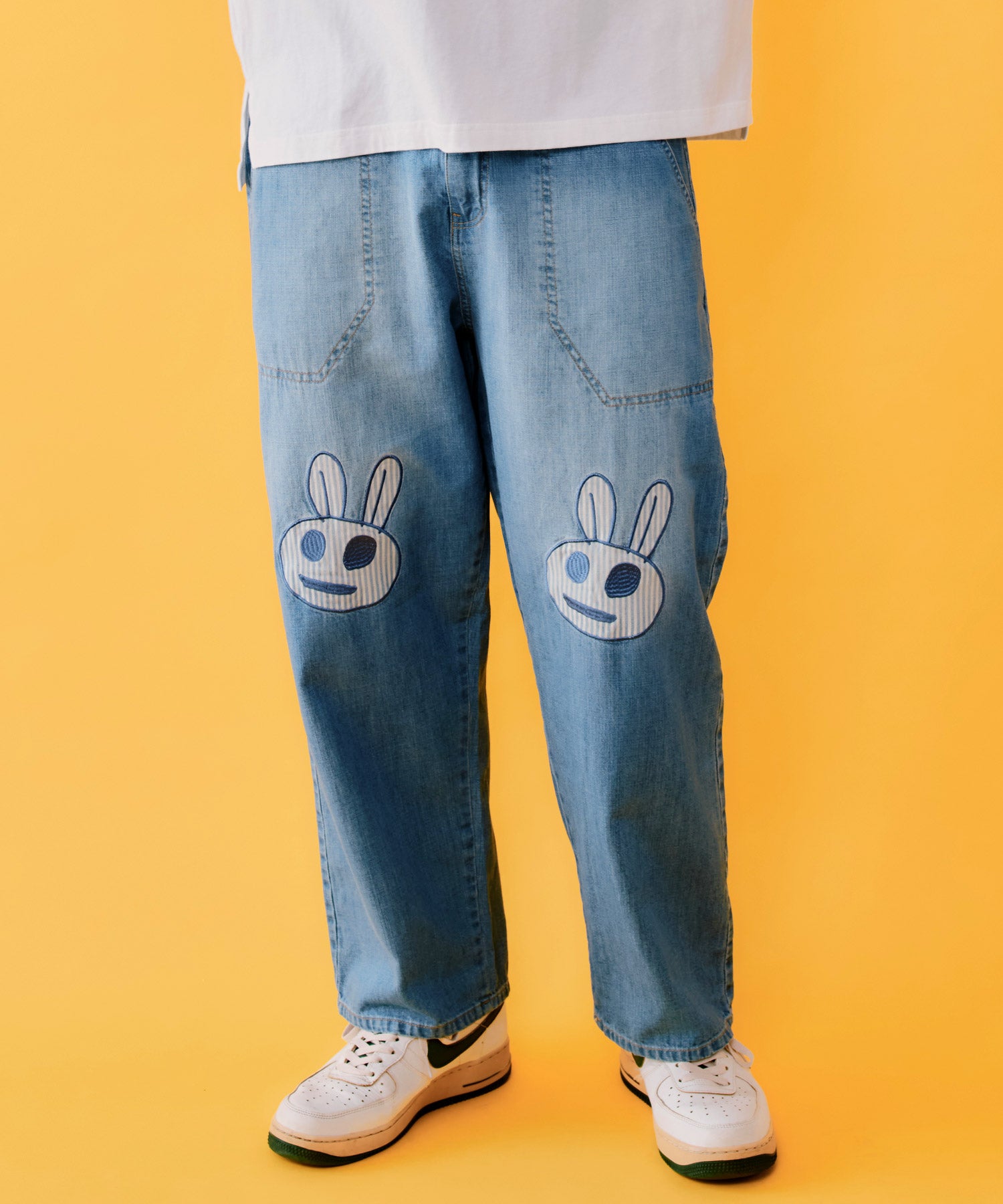 362115：ヒッコリーorデニム 膝アップリケパンツの通販-ScoLar