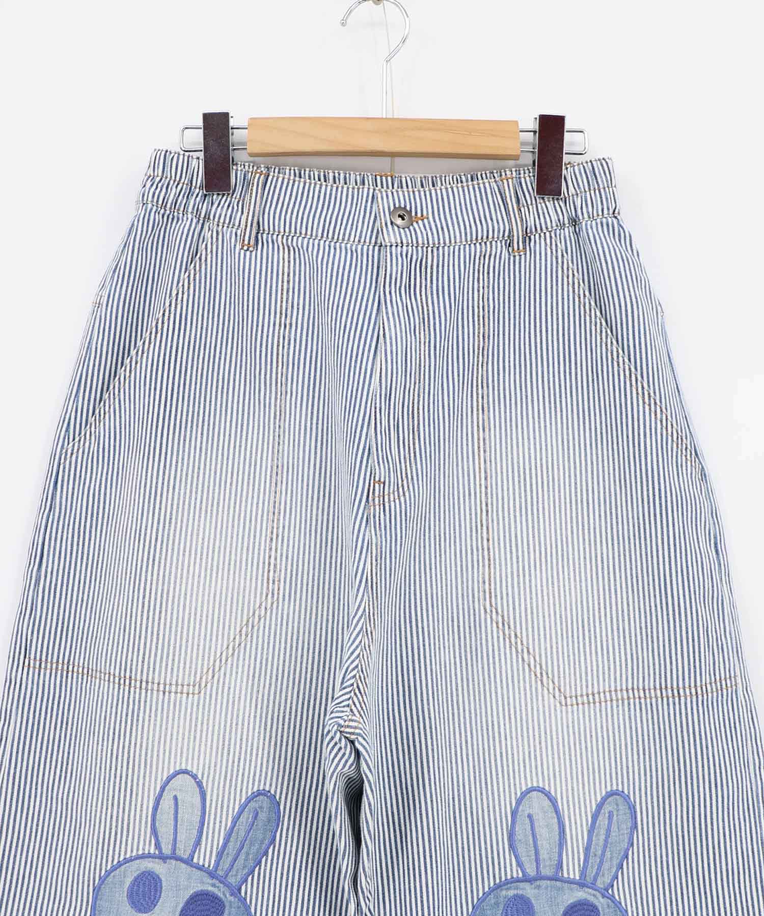 362115：ヒッコリーorデニム 膝アップリケパンツの通販-ScoLar