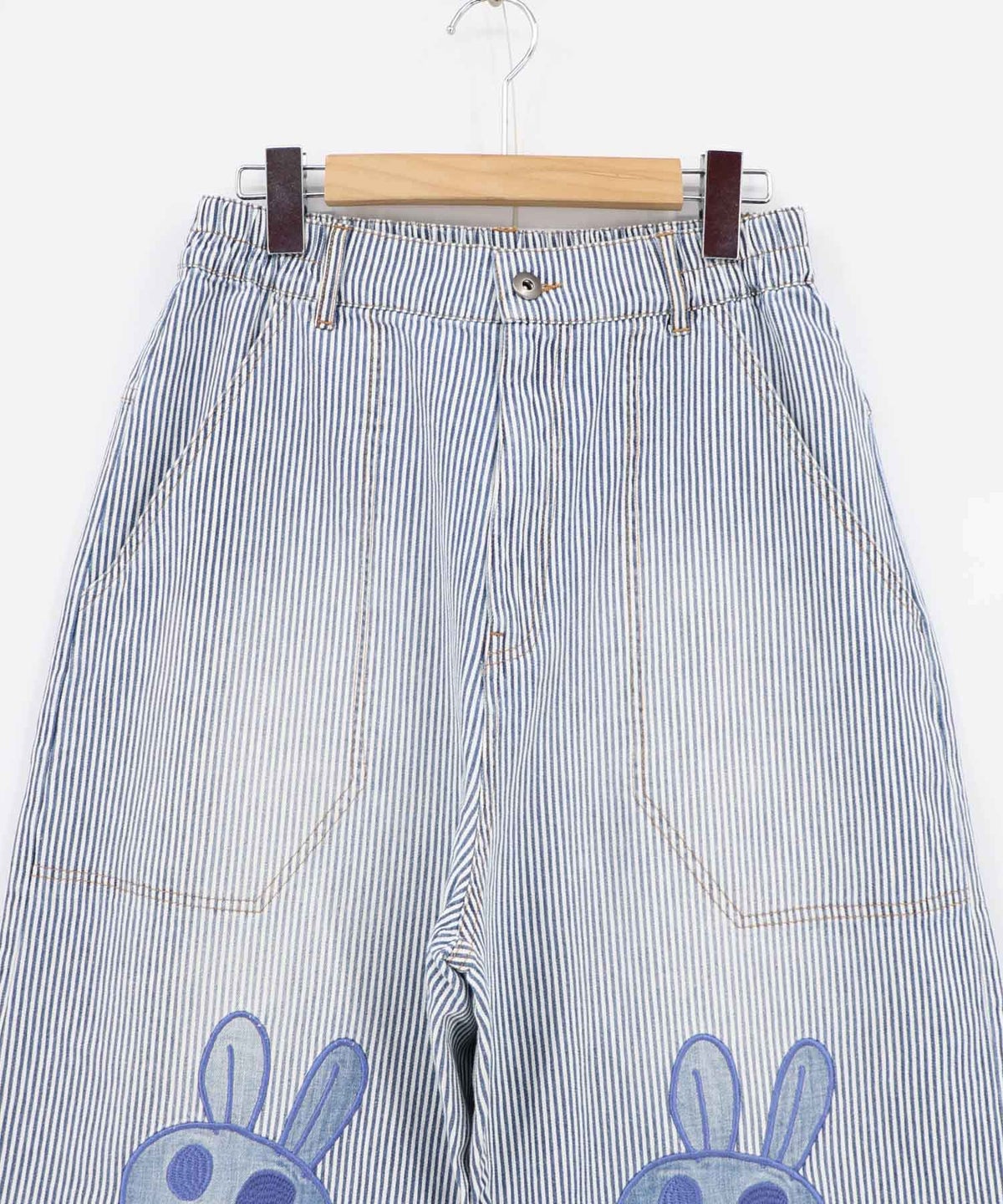 ヒッコリーorデニム 膝アップリケパンツ-20